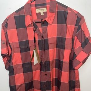 BURBERRY Checkered Short Sleeve Button Up